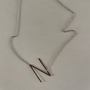 CAI Large Sideways Initial Necklaces Silver N